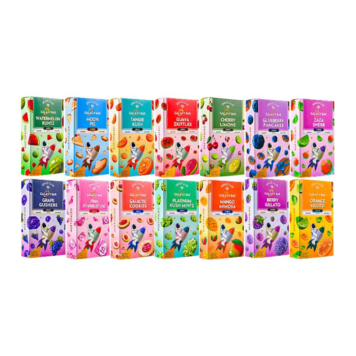VAPESpace Club Galaxy Bar Disposable Vape 2g Pod Capacity Empty Cartridges 14 Flavorsspace club galaxy bar g disposable rechargeable device