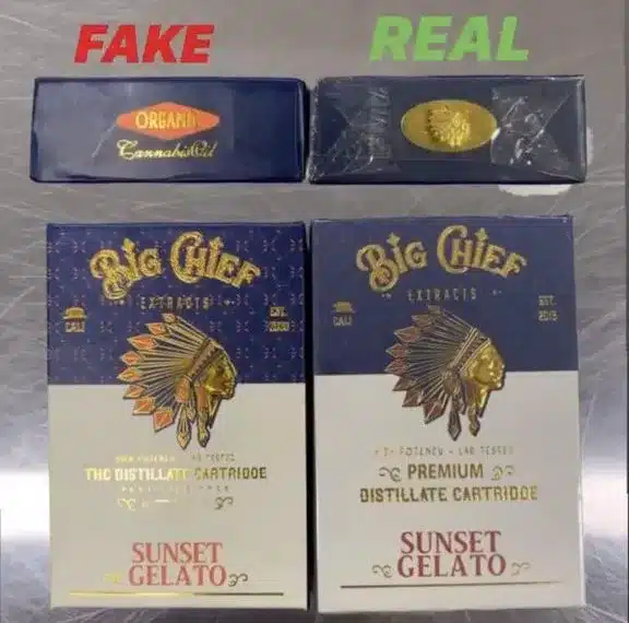 newBig Chief Cartridges: The Complete 2025 Guide - Reviews, Strains & Authenticationauthentic vs. counterfeit big chief cart packaging e