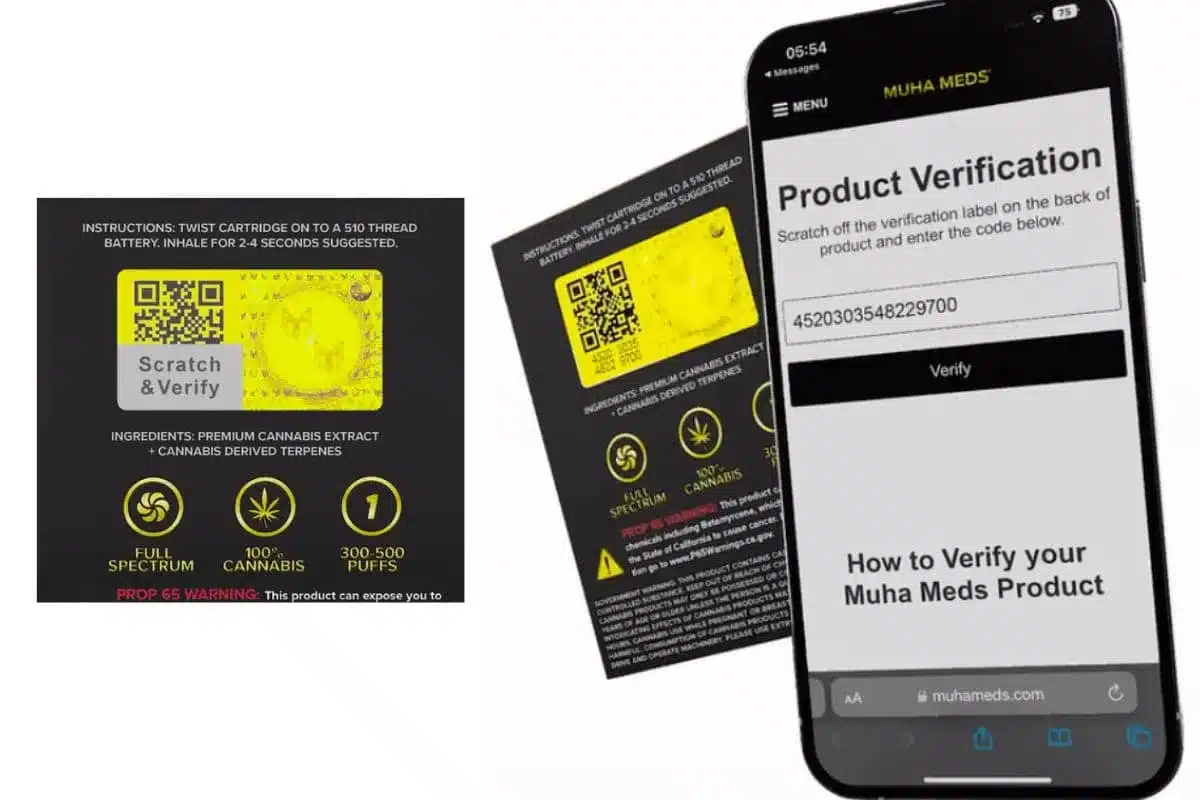 Scratch and verify Muha Meds products