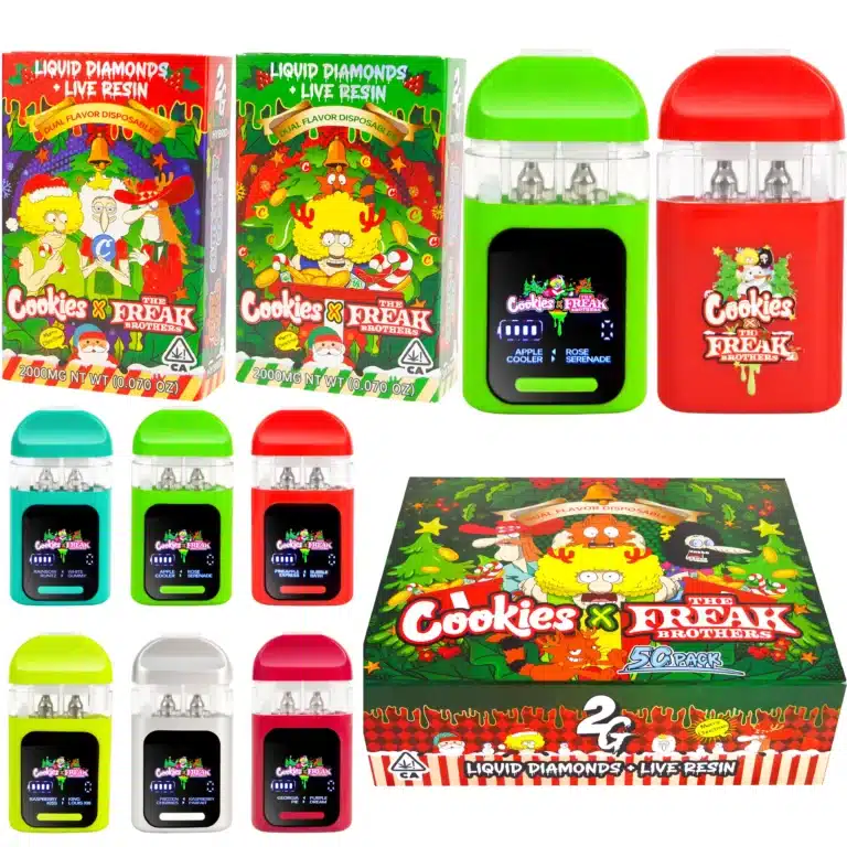 empty disposable vape pen​Cookies x Freak Brothers Christmas Edition Switch Dual Disposable Vape 2Gcookies x freak brothers christmas edition scaled