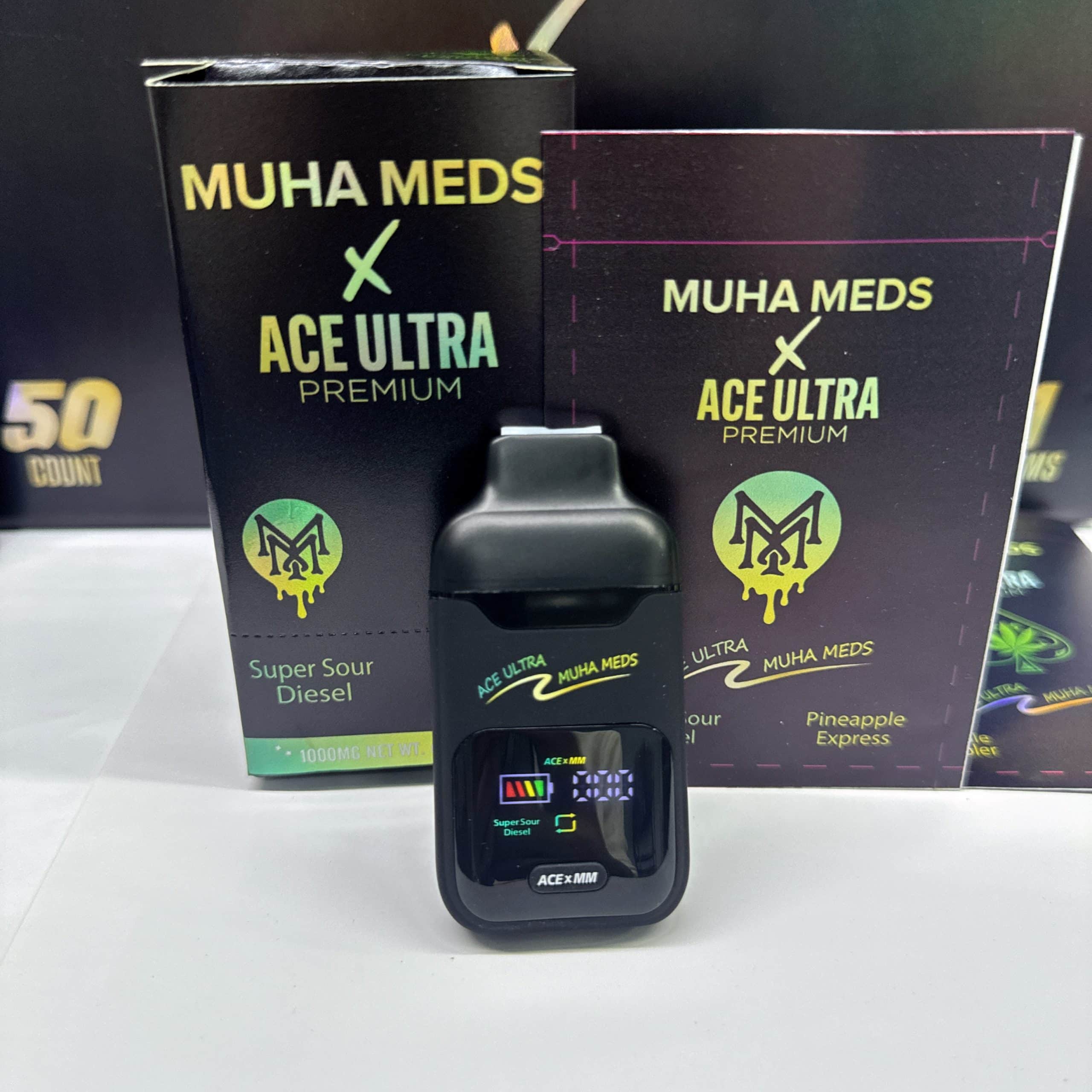 Empty MUHA MED X ACE ULTRA 0.5+0.5G Dual Disposable Vape - cbdvape